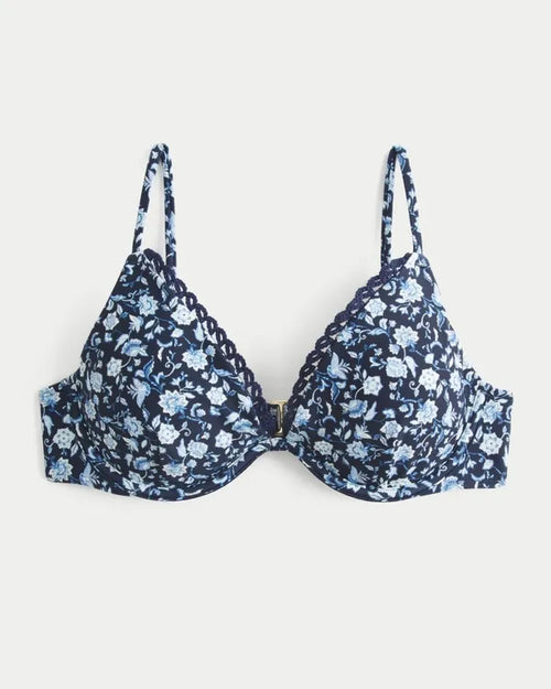 Stitched Trim Underwire Bikini Top
