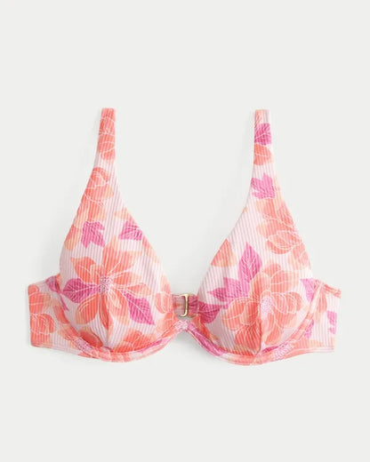 High Apex Ribbed Underwire Bikini Top