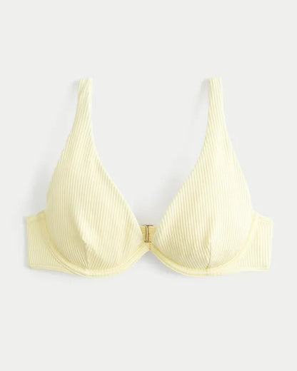 High Apex Ribbed Underwire Bikini Top