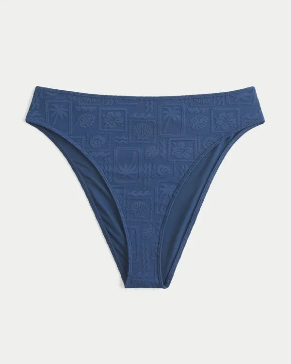 Curvy High-Waist Jacquard Cheeky Bikini Bottom