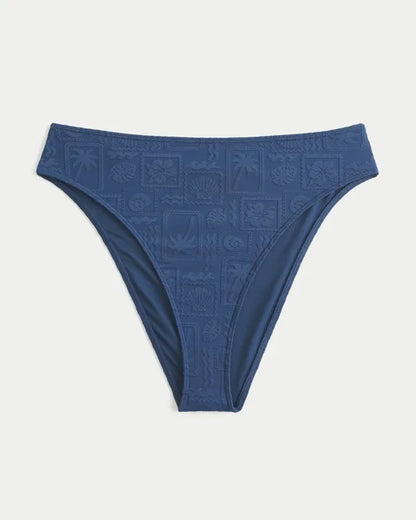 Curvy High-Waist Jacquard Cheeky Bikini Bottom
