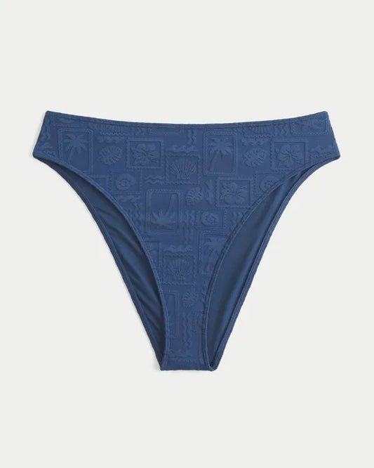 Curvy High-Waist Jacquard Cheeky Bikini Bottom