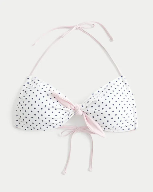 Front Tie Halter Bikini Top