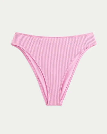 Curvy High-Leg High-Waist Rib Cheeky Bikini Bottom