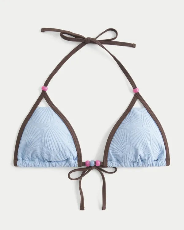 Jacquard Triangle Bikini Top