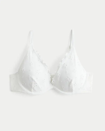 Lettuce Edge Eyelet Skinny Strap Underwire Bikini Top