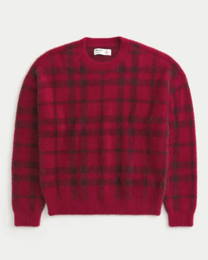 Boxy Fuzzy Crew Sweater