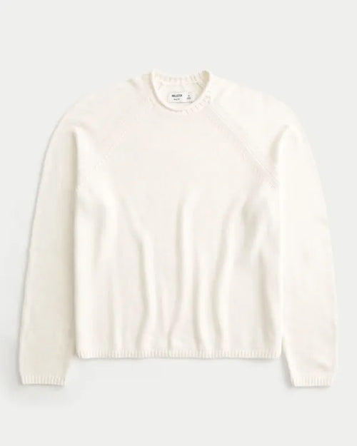 Boxy Roll-Neck Crew Sweater