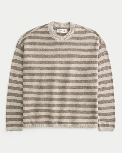 Boxy Striped Crew Sweater