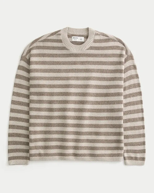 Boxy Striped Crew Sweater
