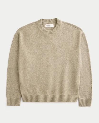 Boxy Textural Crew Sweater