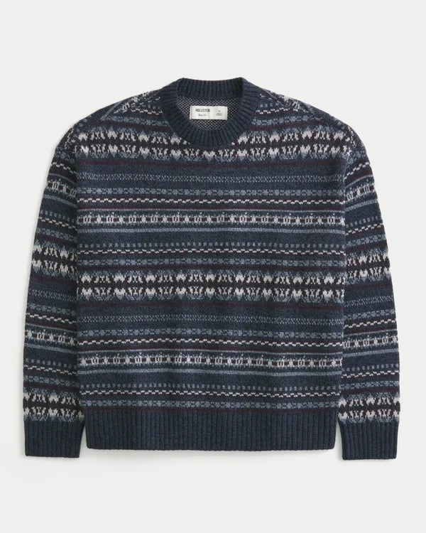 Boxy Striped Crew Sweater