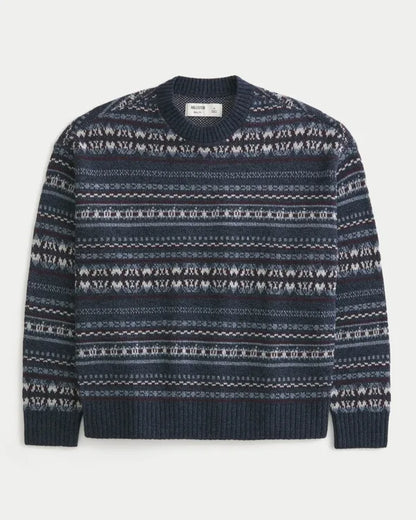 Boxy Striped Crew Sweater