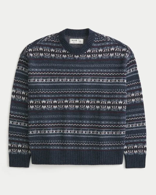 Boxy Striped Crew Sweater