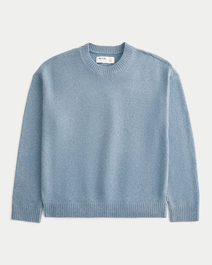 Boxy Textural Crew Sweater