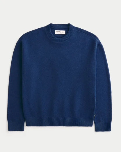 Boxy Textural Crew Sweater