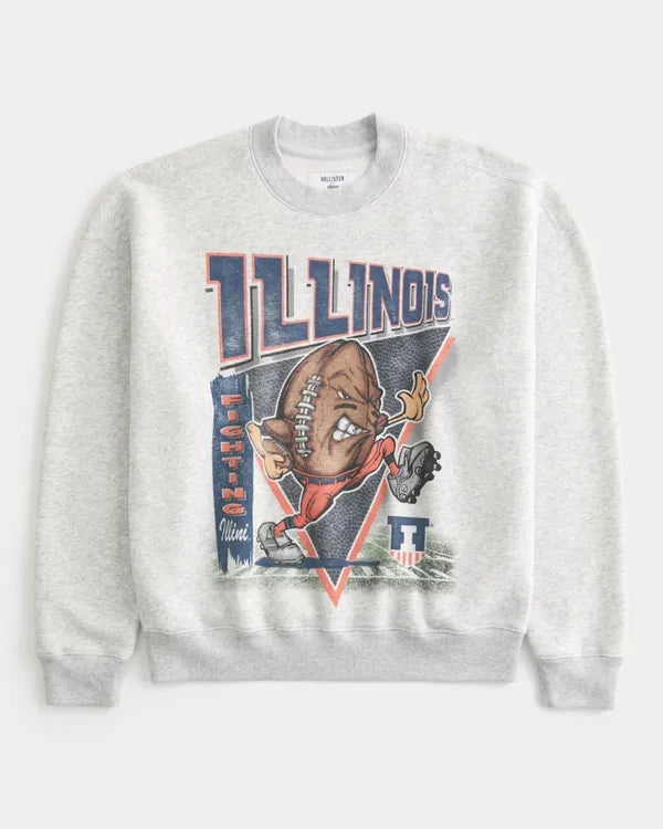 University of Illinois Fighting Illini Graphic Crew Sweatshirt