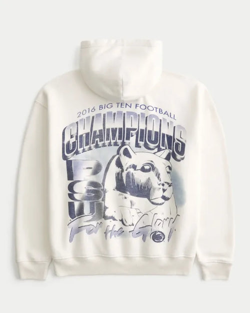 Boxy Penn State University Nittany Lions Graphic Hoodie