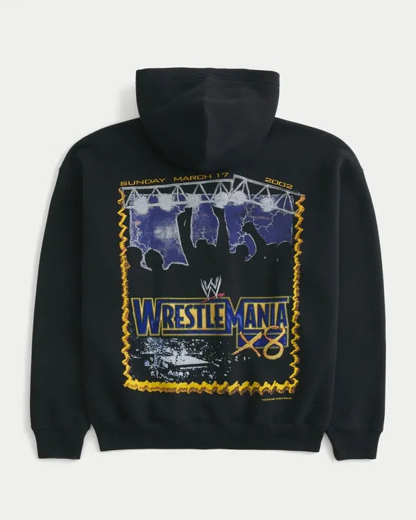 Boxy Zip-Up WrestleMania Graphic Hoodie