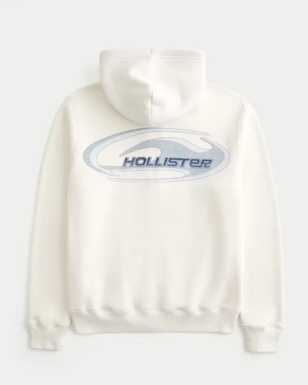 Zip-Up Logo Graphic Hoodie