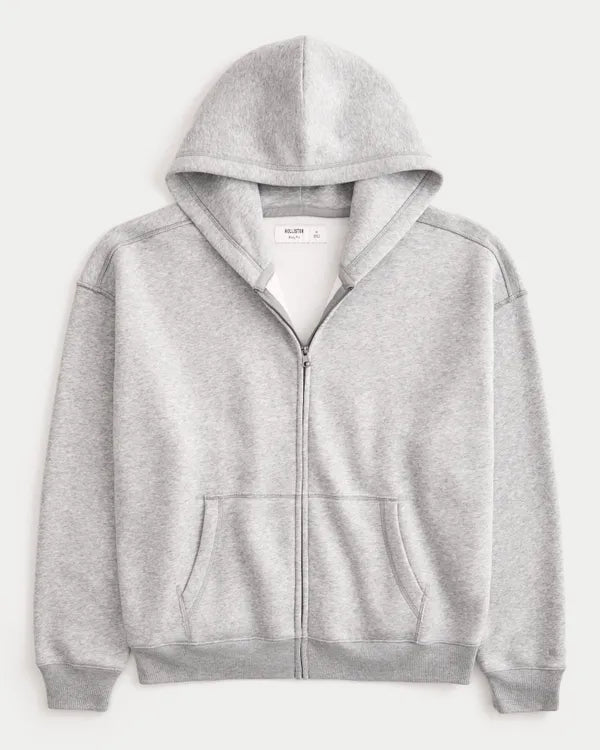 Boxy Zip-Up Hoodie