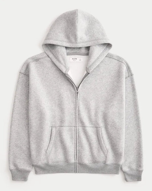 Boxy Zip-Up Hoodie