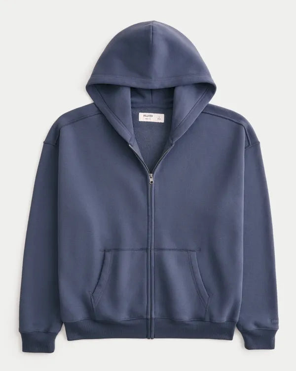 Boxy Zip-Up Hoodie