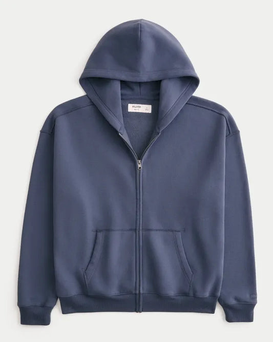 Boxy Zip-Up Hoodie