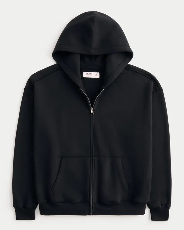 Boxy Zip-Up Hoodie