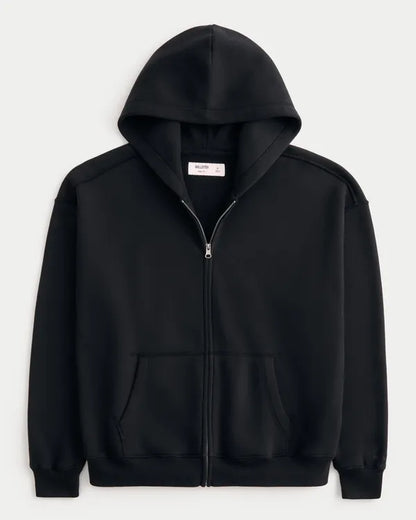 Boxy Zip-Up Hoodie