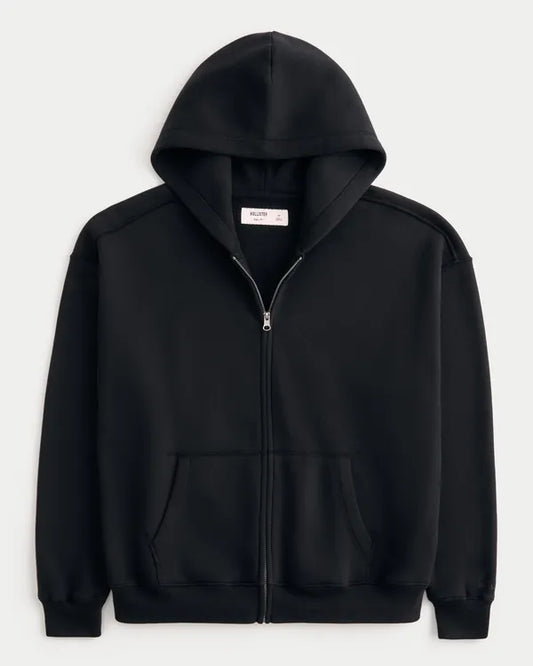 Boxy Zip-Up Hoodie