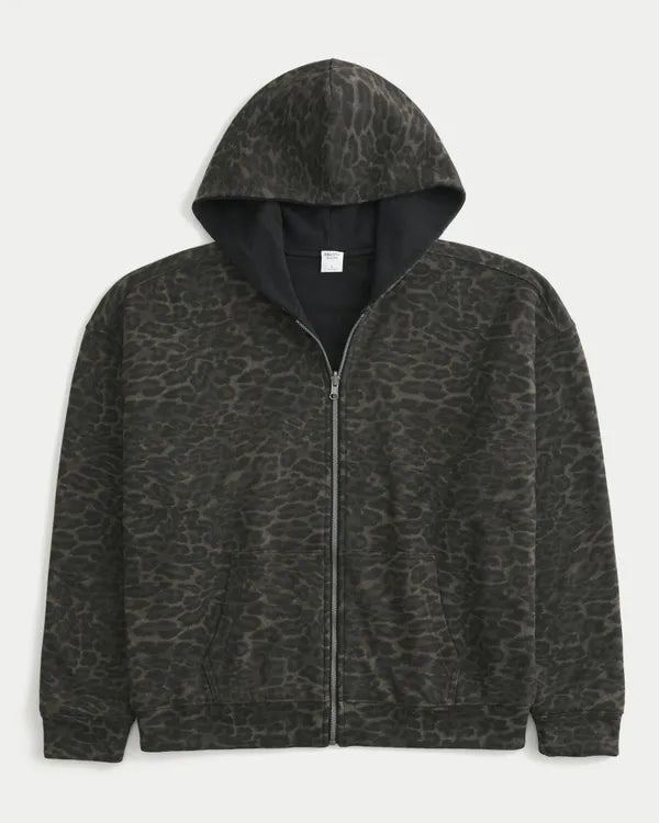 Boxy Reversible Zip-Up Hoodie