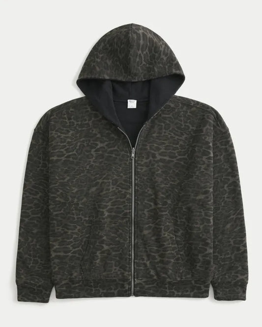 Boxy Reversible Zip-Up Hoodie