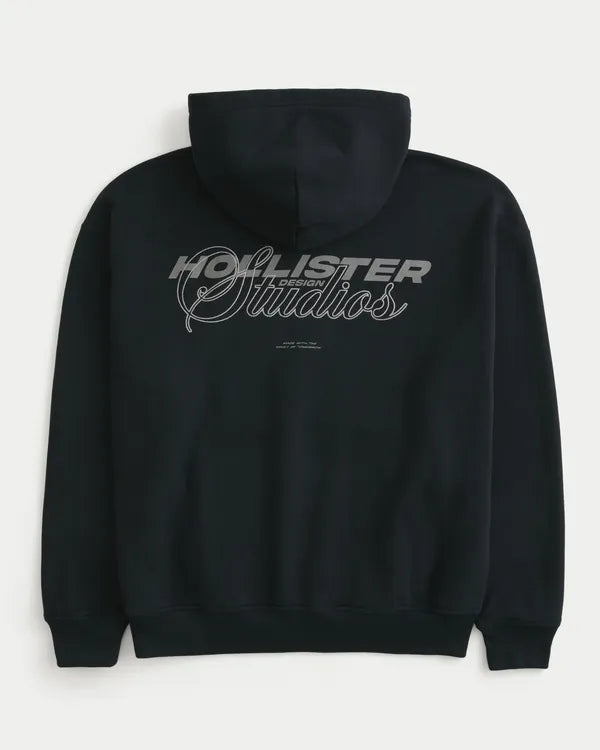 Boxy Logo Graphic Hoodie