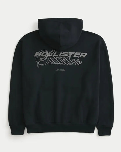 Boxy Logo Graphic Hoodie