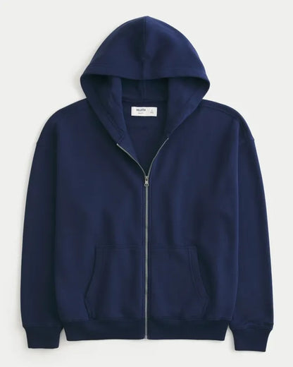 Boxy Zip-Up Hoodie