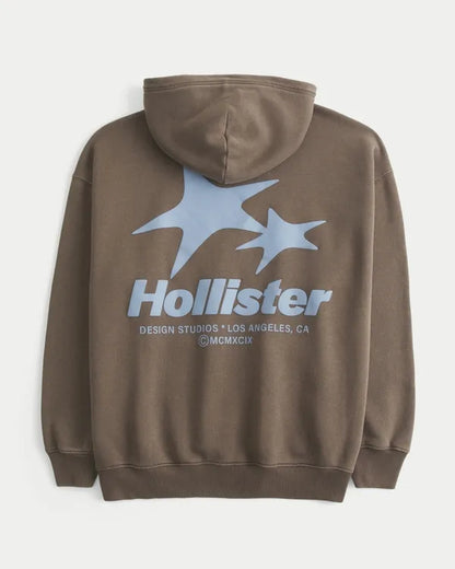 Boxy Logo Graphic Hoodie