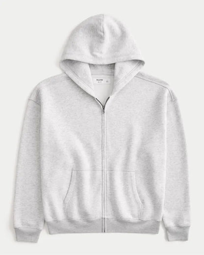 Boxy Zip-Up Hoodie