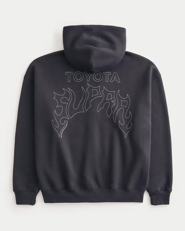 Boxy Zip-Up Toyota Supra Graphic Hoodie