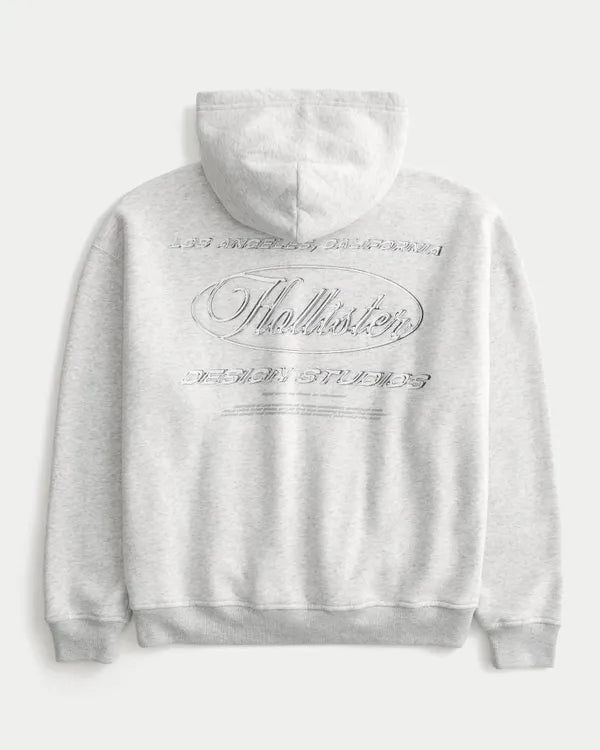 Boxy Chrome Logo Graphic Hoodie