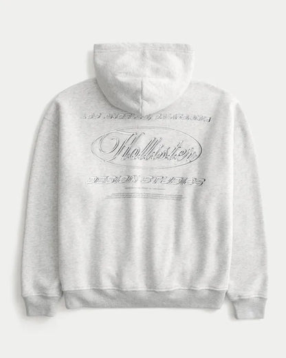 Boxy Chrome Logo Graphic Hoodie