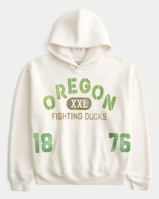 Boxy University of Oregon Ducks Graphic Hoodie