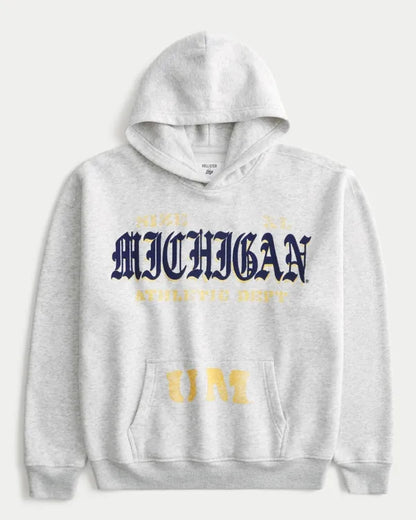 Boxy University of Michigan Wolverines Graphic Hoodie