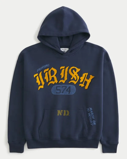 Boxy University of Notre Dame Fighting Irish Graphic Hoodie