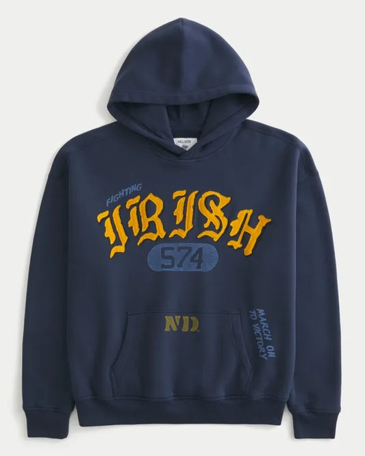 Boxy University of Notre Dame Fighting Irish Graphic Hoodie