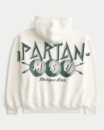 Boxy Michigan State University Spartans Graphic Hoodie