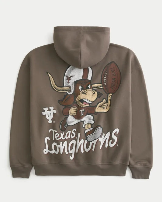 Boxy University of Texas at Austin Longhorns Graphic Hoodie