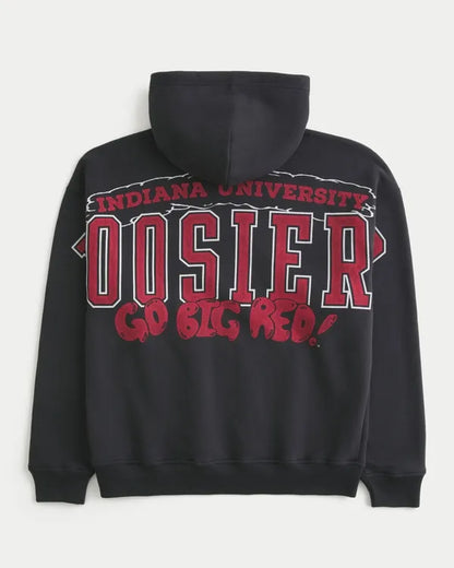 Boxy Indiana University Hoosiers Graphic Hoodie