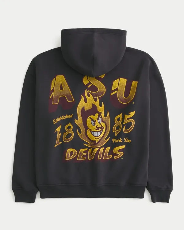 Boxy Arizona State University Sun Devils Graphic Hoodie