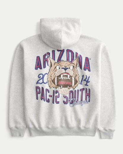 Boxy Zip-Up University of Arizona Wildcats Graphic Hoodie